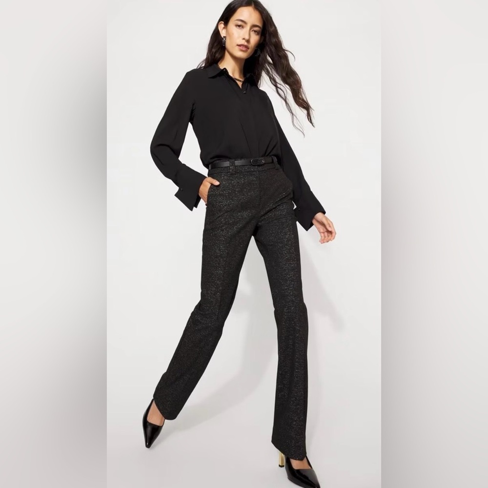NWT White House Black Market Blake Lurex Slim Boot Pant Size 10